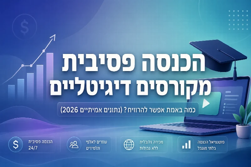 הכנסה פסיבית מקורסים דיגיטליים - נתוני הכנסה ליוצרי תוכן