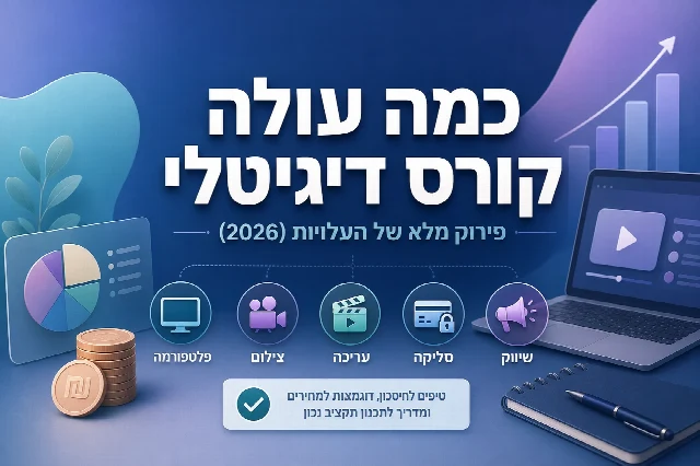 כמה עולה קורס דיגיטלי? פירוק מלא של העלויות (2026)